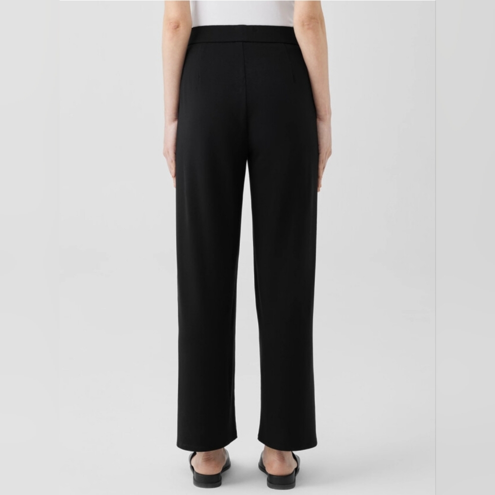 Eileen Fisher Pants Black Size M Stretch Jersey Knit Straight Leg Pull On - Picture 2 of 7
